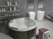 Ванна аеро- і гідромасажна акрилова Riho Carmen Ø180 см білий BZ290055USV1722