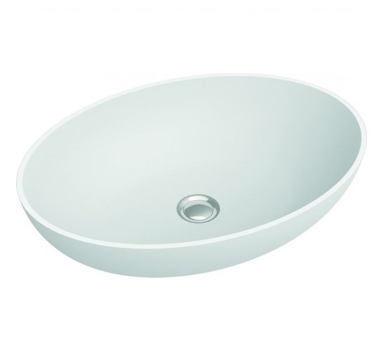 Раковина для ванной Marmorin Birma I накладная без крыла литой камень белый  P_U_604_01_0570