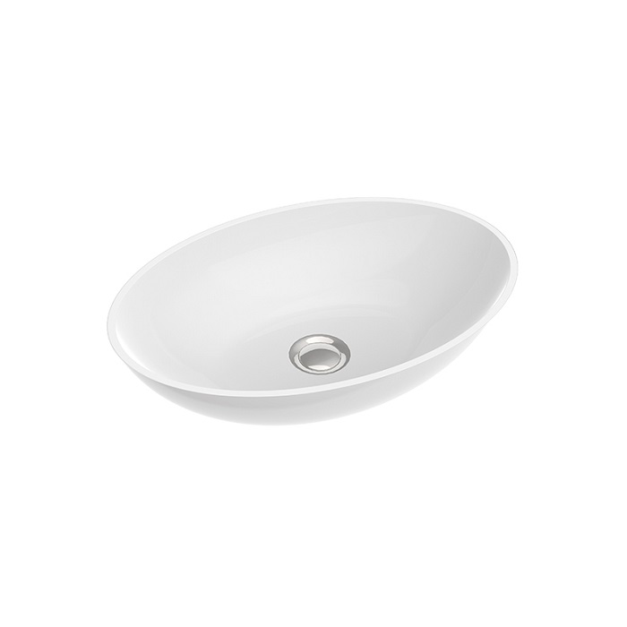 Раковина для ванной Marmorin Birma II накладная без крыла литой камень белый  P_U_609_01_0480