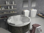 Ванна аеро- і гідромасажна акрилова Riho Carmen Ø180 см білий BZ290055USV1722