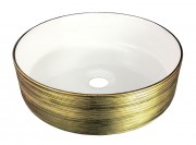 Раковина для ванной Volle накладная круглая 36 см белый/золото 13-40-222G