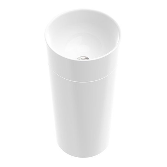 Раковина для ванной Marmorin Duo S напольная литой камень белый P_U_536_09_0380