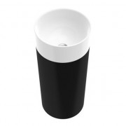 Раковина для ванной Marmorin Duo S напольная литой камень белый/черный P_U_536_04_0380