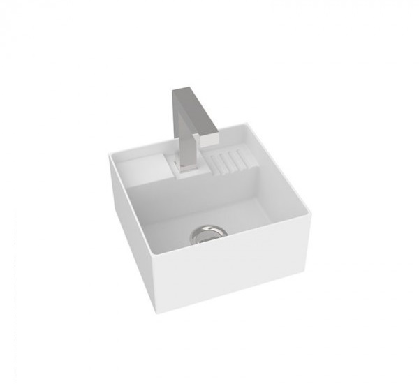 Раковина для ванной Marmorin Tantium I накладная без крыла литой камень белый P_U_532_03_0282