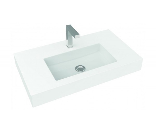 Раковина для ванной Marmorin Zoya 800 накладная без крыла литой камень белый P_U_552_02_0800