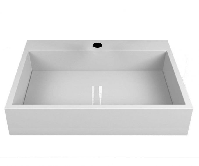 Раковина Miraggio Mares 600 см литий мармур білий глянцевий 0000213