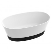 Ванна з штучного каменю Marmorin Duo II чорна панель 185 л білий / чорний P_W_536_06_1550