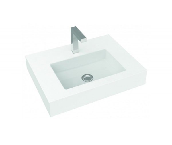 Раковина для ванної Marmorin Zoya 600 накладна без крила литий камінь білий P_U_552_01_0600