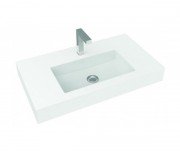 Раковина для ванной Marmorin Zoya 800 накладная без крыла литой камень белый P_U_552_02_0800