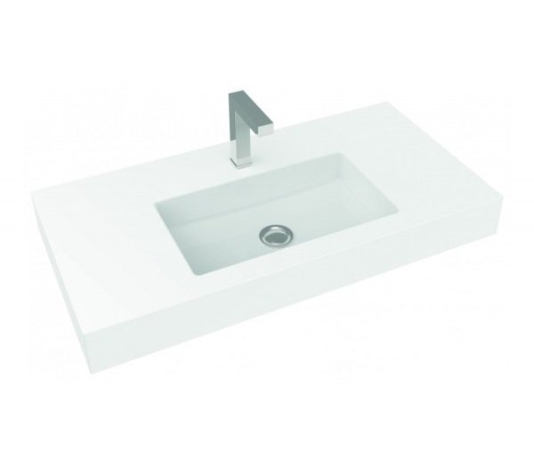 Раковина для ванной Marmorin Zoya 900 накладная с крылом литой камень белый P_U_552_03_0900