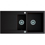 Мийка для кухні Marmorin Debra 1,5k 1o з крилом врізна штучний камінь чорний 436 513 002