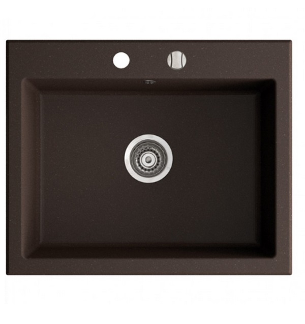 Мийка для кухні Marmorin Debra 1k без крила врізна штучний камінь коричневий 436 103 004
