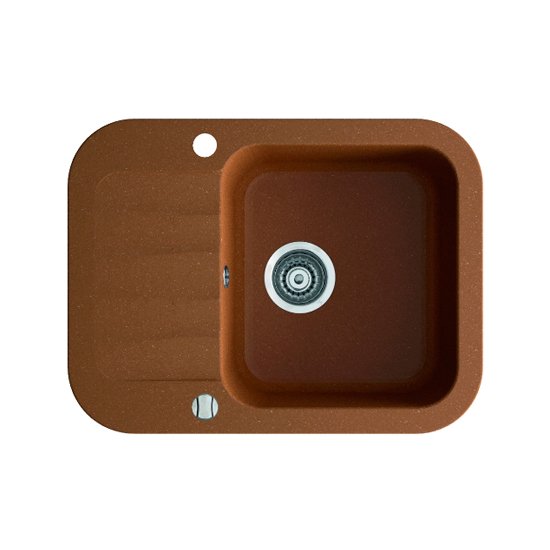 Мийка для кухні Marmorin Ignis 1k 0,5o з крилом врізна штучний камінь коричневий 435 133 004
