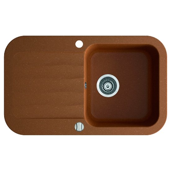 Мойка для кухни Marmorin Ignis 1k 1o с крылом врезная искусственный камень коричневый 435 113 004