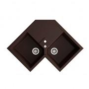 Мийка для кухні Marmorin Debra 2k 0,5o кутова врізна штучний камінь коричневий 436 213 004