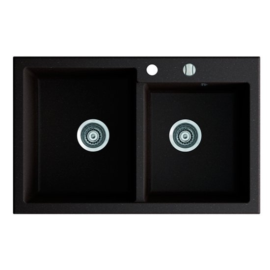 Мойка для кухни Marmorin Debra 2k без крыла врезная искусственный камень черный 436 203 002