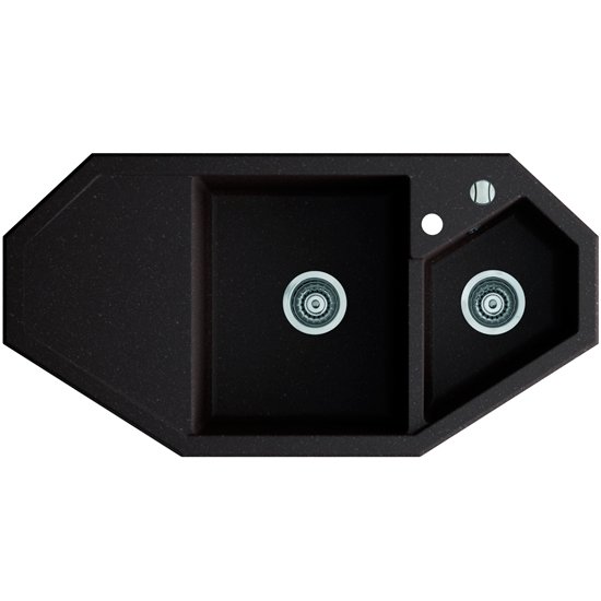 Мийка для кухні Marmorin Debra trapez з крилом врізна штучний камінь чорний 436 613 002