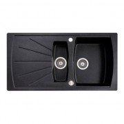 Мийка для кухні Marmorin Fenco 1,5k 1o з крилом врізна штучний камінь черный 320 513 002