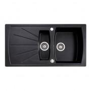Мийка для кухні Marmorin Fenco 1,5k 1o з крилом врізна штучний камінь черный 320 513 002