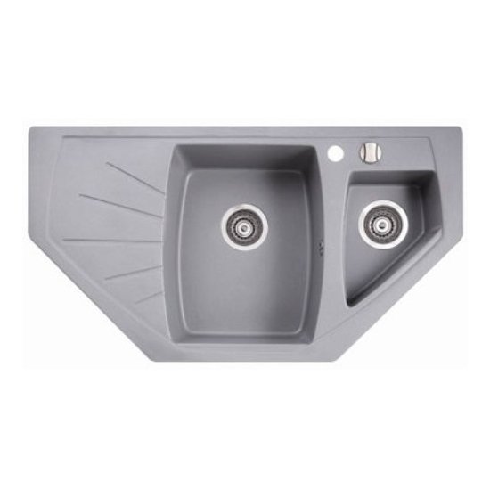 Мойка для кухни Marmorin Fenco trapez с крылом врезная искусственный камень серый 320 613 003