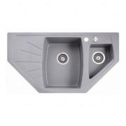 Мийка для кухні Marmorin Fenco trapez з крилом врізна штучний камінь сірий 320 613 003