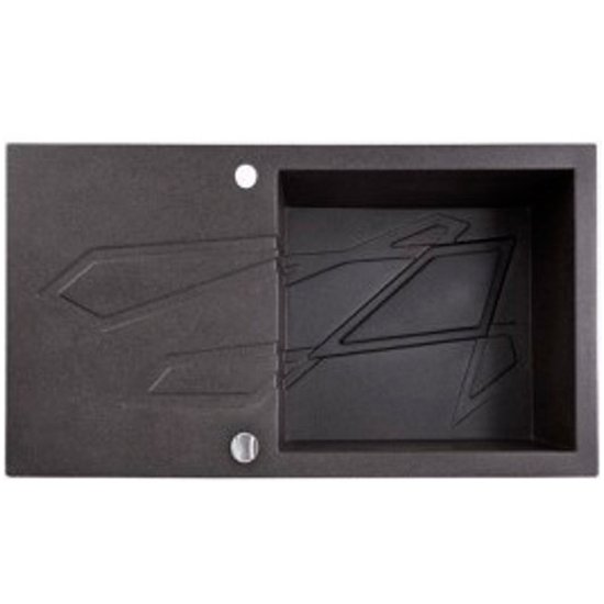 Мойка для кухни Marmorin Foorn I 1k 1o с крылом врезная искусственный камень черный 450 113 002