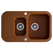 Мойка для кухни Marmorin Ignis 1,5k 1o с крылом врезная искусственный камень коричневый 435 513 004