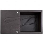 Мийка для кухні Marmorin Foorn I 1k 1o з крилом врізна штучний камінь чорний 450 113 002