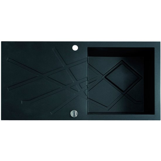 Мойка для кухни Marmorin Foorn II 1k 1o с крылом врезная искусственный камень черный 460 113 002