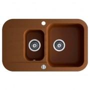 Мийка для кухні Marmorin Ignis 1,5k 1o з крилом врізна штучний камінь коричневый 435 513 004