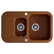 Мийка для кухні Marmorin Ignis 1,5k 1o з крилом врізна штучний камінь коричневый 435 513 004