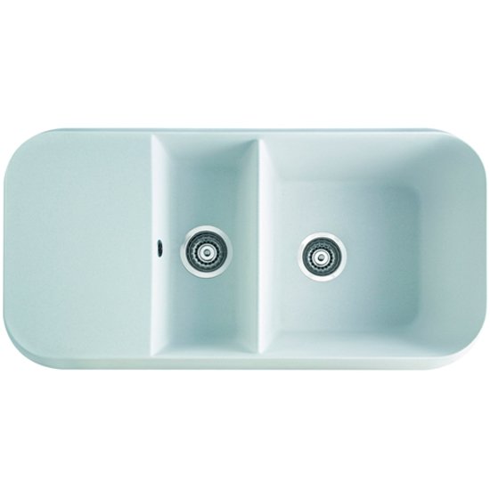 Мойка для кухни Marmorin Opal 1,5k 1o с крылом врезная искусственный камень белый 440 513 001