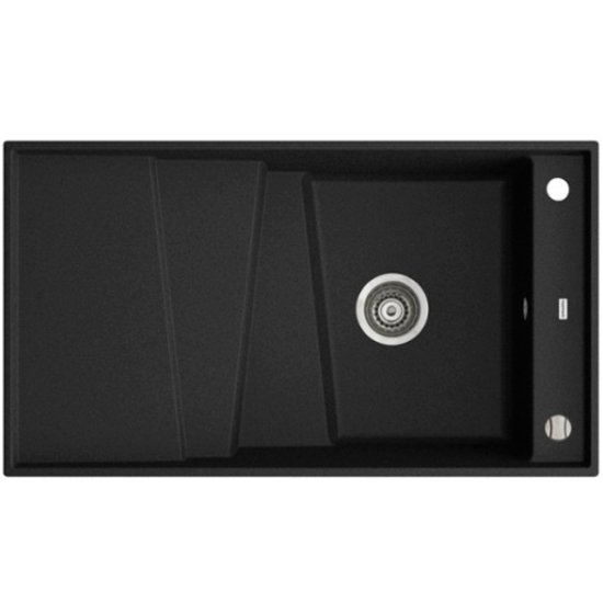 Мойка для кухни Marmorin Batea 1k с крылом врезная искусственный камень черный 716 113 002
