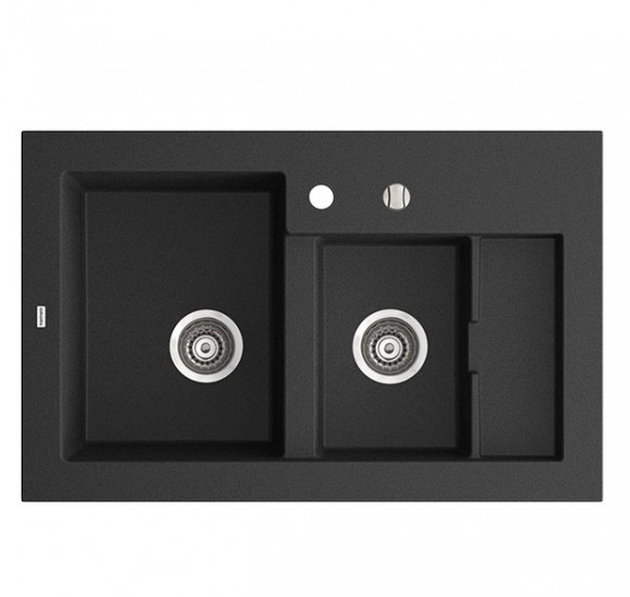 Мойка для кухни Marmorin Combo 1,5k без крыла врезная искусственный камень черный 713 503 002