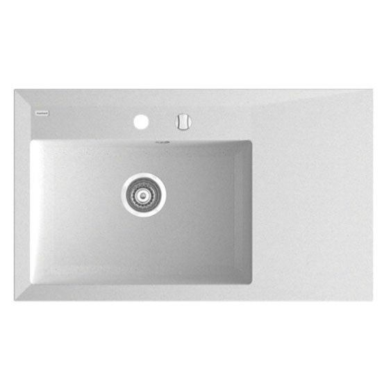 Мойка для кухни Marmorin Ivo с крылом врезная искусственный камень белый 718 113 006