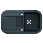 Мийка для кухні Marmorin Laver 1,5k 1o з крилом врізна штучний камінь чорний 510 513 002