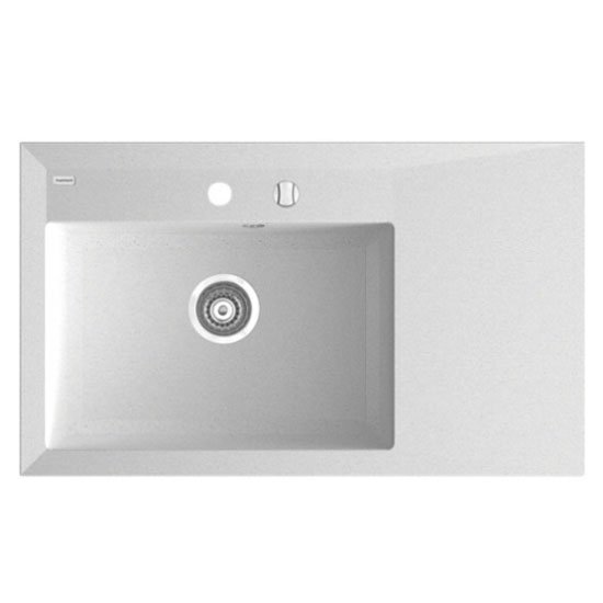 Мойка для кухни Marmorin Ivo с крылом искусственный камень белый 710 113 006