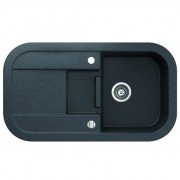 Мийка для кухні Marmorin Laver 1,5k 1o з крилом врізна штучний камінь чорний 510 513 002