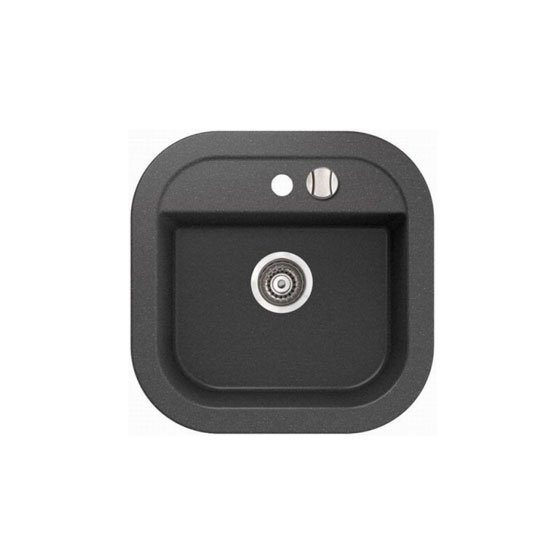 Мийка для кухні Marmorin Laver 1k без крила врізна штучний камінь чорний 510 103 002