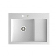 Мойка для кухни Marmorin Nero 1k 0,5o с крылом искусственный камень белый 714 113 006