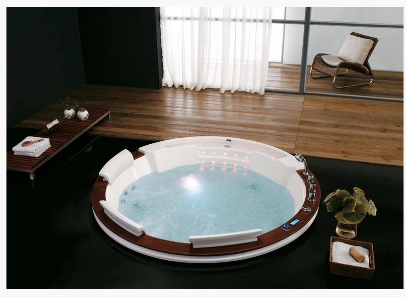 Ванна аэро- и гидромассажная акриловая Golston 195х195 встраиваемая белый G-U2603А