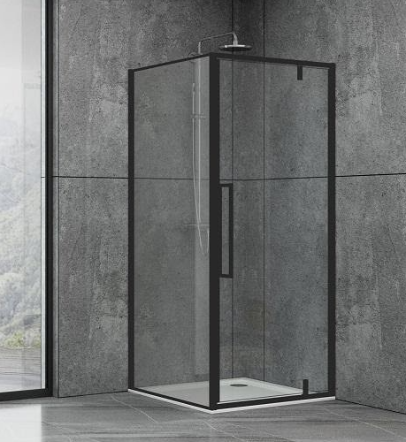 Душевая кабина квадратная Dusel Deluxe Series DL198B+DL196B 100 Black Matt 1000x1000x1900 мм профиль черный матовый/стекло прозрачное