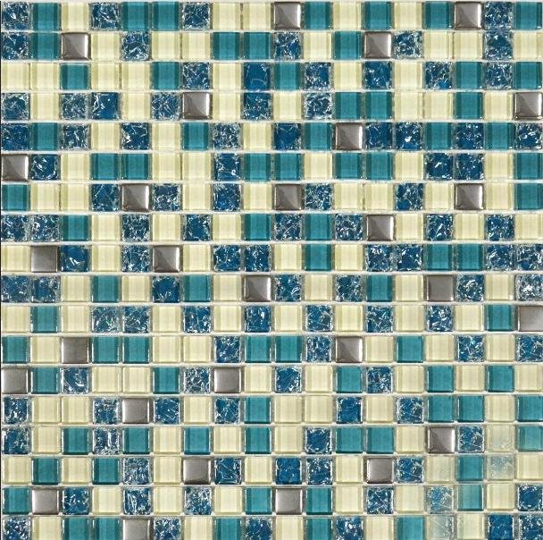 Мозаїка Grand Kerama мікс 30х30 см тіфані/бірюза/охра 2083 052329