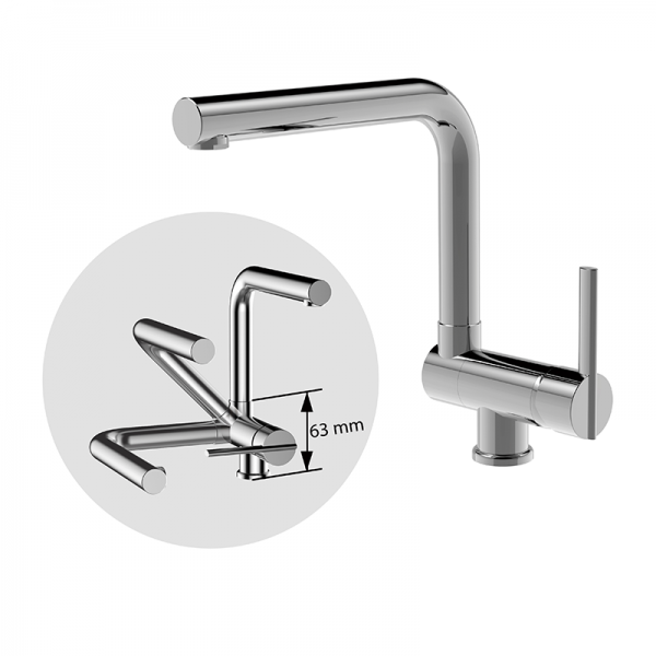 Змішувач для кухні GRB Cocinas одноважельний із складаним виливом хром 535900