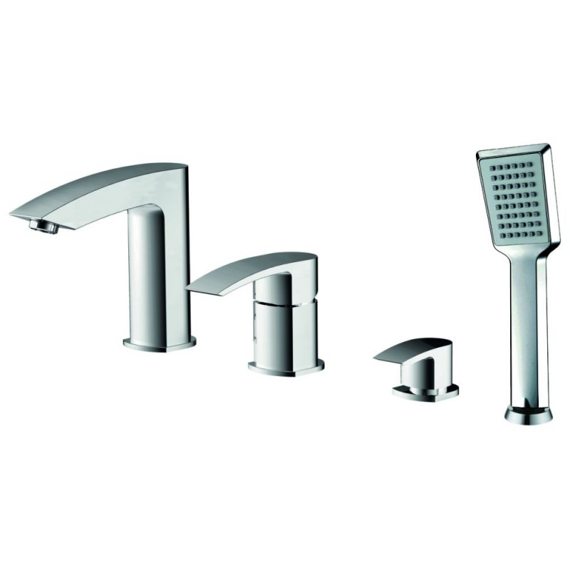 Смеситель на борт ванны Devit Country однорычажный с ручным душем латунь хром 28177125