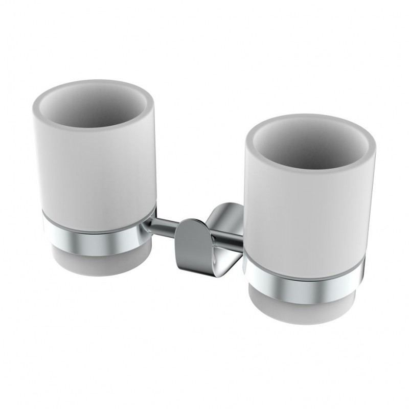Стакан для зубных щеток двойной Devit Katarina подвесной белый/хром 85D8148