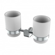 Стакан для зубних щіток подвійний Devit Katarina підвісний білий/хром 85D8148