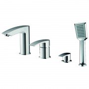 Смеситель на борт ванны Devit Country однорычажный с ручным душем латунь хром 28177125