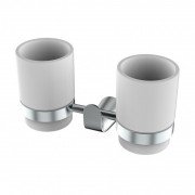 Стакан для зубних щіток подвійний Devit Katarina підвісний білий/хром 85D8148