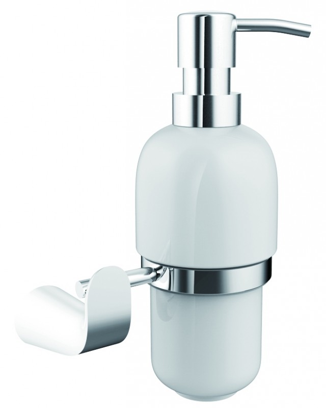 Дозатор для жидкого мыла Devit Katarina с держателем белый/хром 8556148